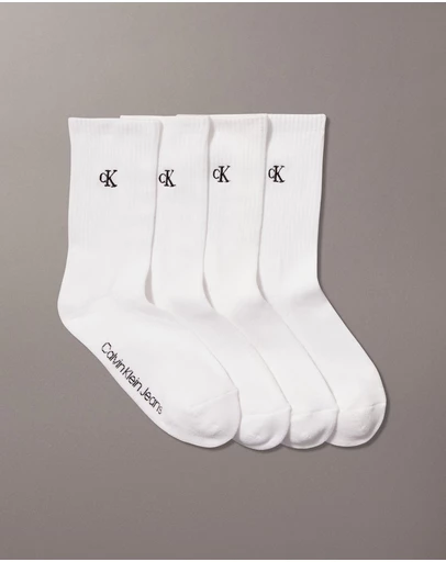 Calvin Klein - 4-Pack CK Monogram Crew Socks