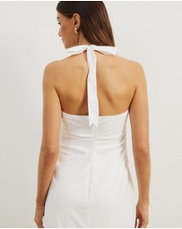 Atmos&Here - Bec Halter Neck Linen Blend Midi Dress