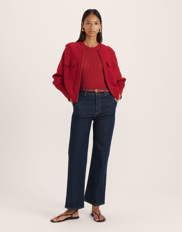SABA - Prue Cotton Crochet Long Sleeve Knit