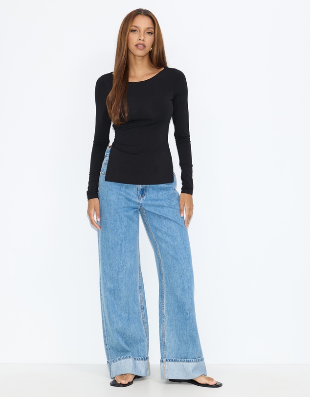 Dazie - Olivia Backless Long Sleeve Top