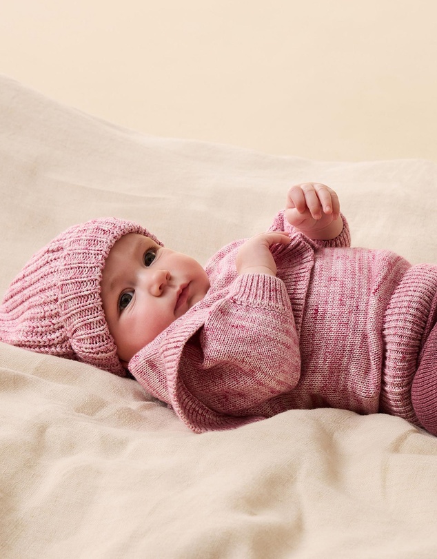 Wilson & Frenchy - Rhubarb And Cream Knitted Ruffle Jumper - Babies