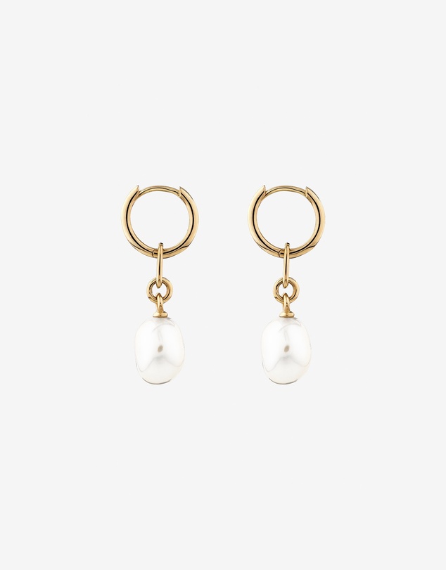 Michael Hill - Drop Earrings with Cultured Freshwater Baroque Pearl in 10kt Yellow Gold