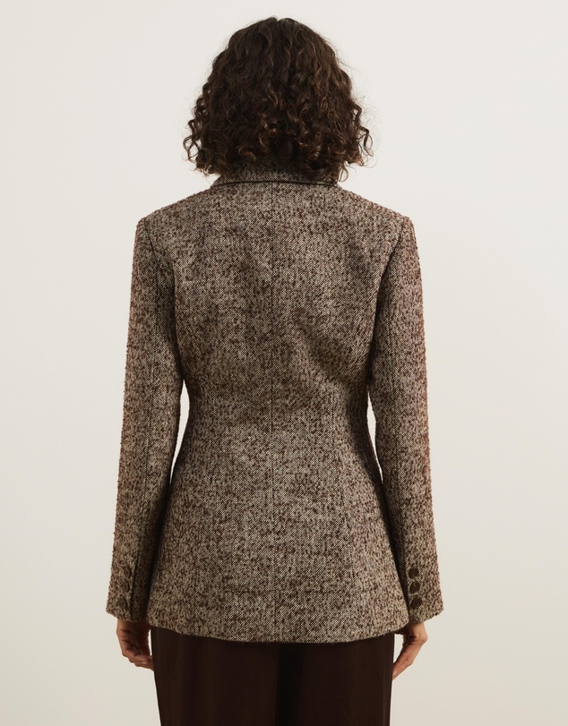 Atmos&Here - Beth Cinched Waist Tweed Blazer