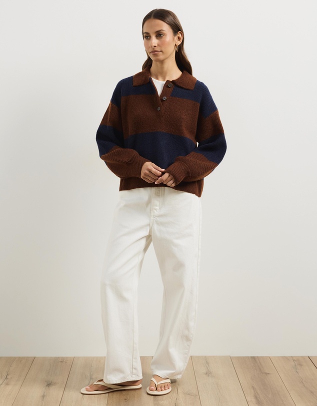 Atmos&Here - Lexi Stripe Knit Polo