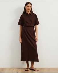 Atmos&Here - Remi Linen Blend Midi Shirt Dress