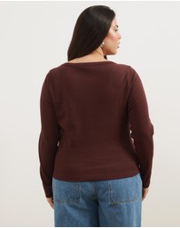 Atmos&Here Curvy - Organic Cotton Rib Scoop Neck Top
