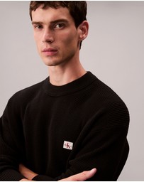 Calvin Klein Jeans - Waffle Cotton Monogram Jumper