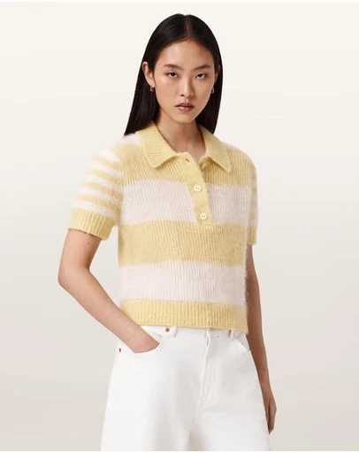 AllSaints - Clem Mohair-Merino Blend Polo Tee