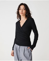 Forcast - Solene Bamboo Wrap Top