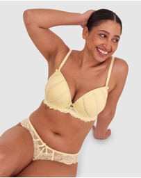 Bras N Things - Bethany Push Up Bra-Light Yellow