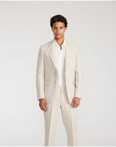 Calibre - Linen Cotton Twill Suit Jacket Natural