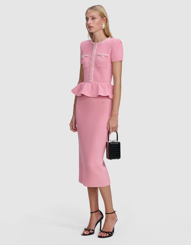 Self Portrait - Peplum Knit Midi Dress