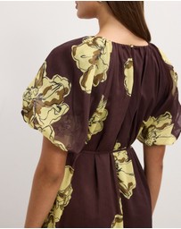 The Fated - Noa Puff Sleeve Midi Dress