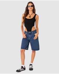 EDIKTED - High Cut Ribbed Bodysuit