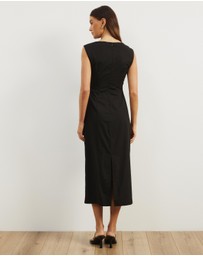 Atmos&Here - Gaia Cotton Gathered Waist Midi Dress