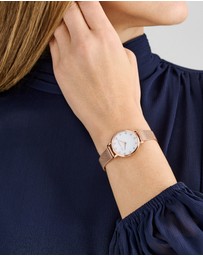 Ted Baker - Staciie 28mm Mother of Pearl Dial with Rose Gold-Tone Mesh Strap
