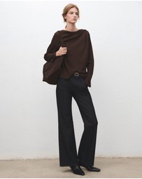 M.N.G - Draped Boat-Neck Blouse