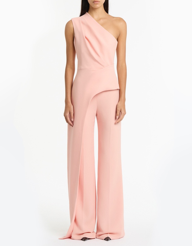 Carla Zampatti - Pale Rose Crepe Classic Flared Pant