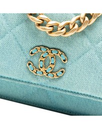 Pre-Loved by Azura Reborn - Pre-Loved Denim 19 Flap Wallet On Chain