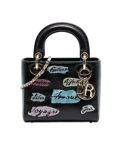 Pre-Loved by Azura Reborn - Pre-Loved Mini Calfskin Beaded Lady Dior