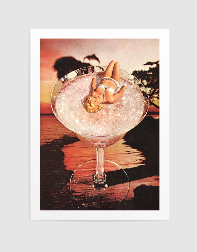 Olive et Oriel - Glitter Pink Margarita by Vertigo Artography Art Print