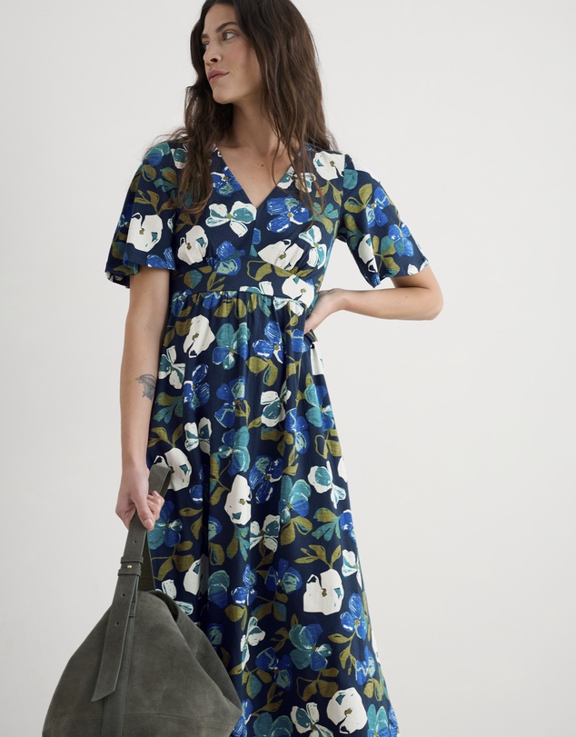 Seasalt - Seasalt Cornwall Navy Chateaux Dress (Half Sleeve)