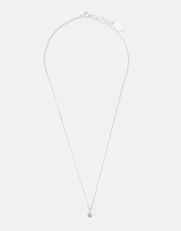 Georgini - Natural Peridot And Diamond August Silver Pendant