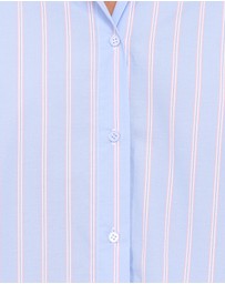 Petal & Pup - Zella Puff Sleeve Button Up Shirt - Blue White Stripe
