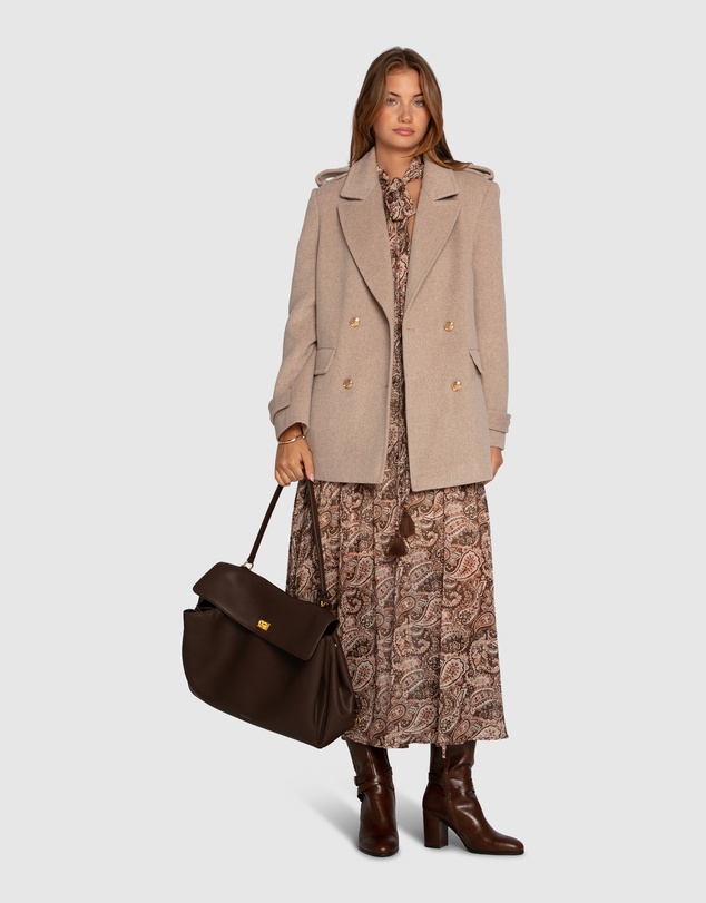 Belle & Bloom - Harbour Military Wool Blend Pea Coat