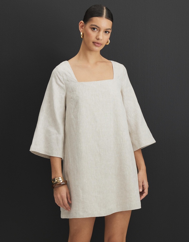 AERE - Nora Linen Mini Shift Dress