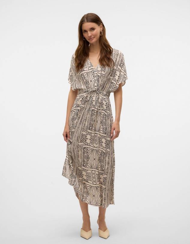 Vero Moda - Menny Sleeved Printed Midi Dress
