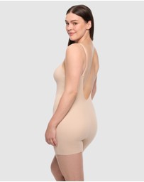 Cupid Fine Shapewear - Dress Rehearsal Mid-Thigh Low Back Shapewear Bodysuit