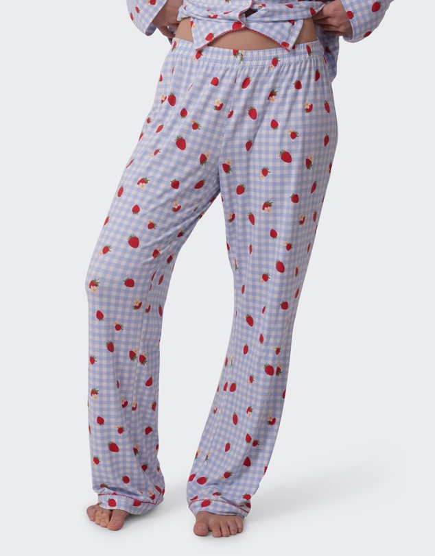Bras N Things - Strawberry Patch Long Pant - Light Blue