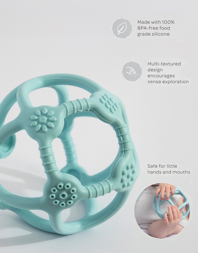 Playground - Silicone Teething Ball - Light Blue