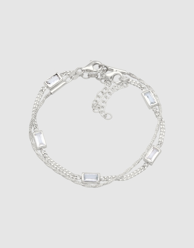 Elli Jewelry - Bracelet Set Topaz Rectangle 925 Sterling Silver