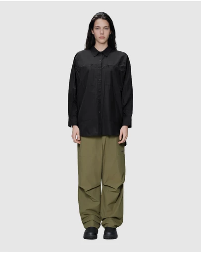 RAINS - Light Woven Long Sleeve W Shirt Black