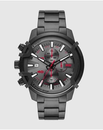 Diesel - Griffed Gun-Metal Chronograph Watch