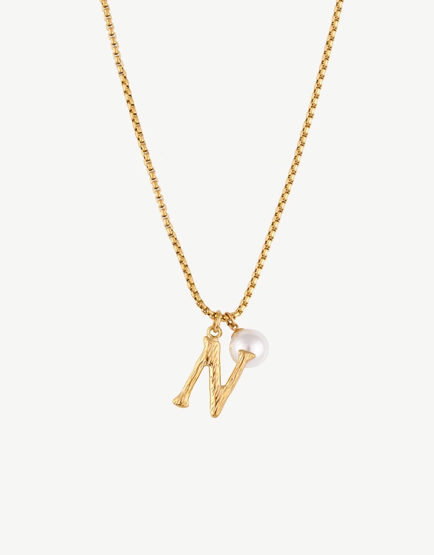 Zahar - Pearl Letter N Necklace