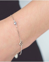 Georgini - Natural Topaz And Two Natural Diamond April Silver Bracelet