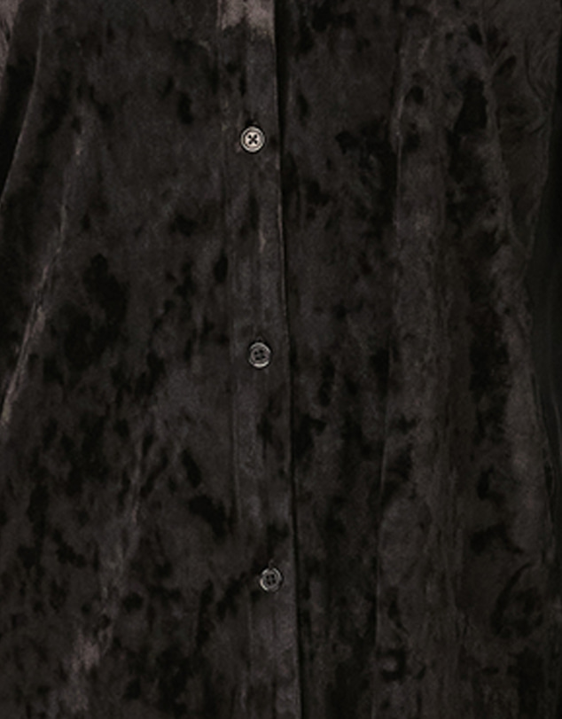 DKNY - Crushed Velour Button-Up Long Sleeve Long Pyjama Set