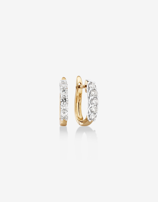 Michael Hill - Hoop Earrings with 0.5 Carat TW of Diamonds in 14kt Yellow & White Gold