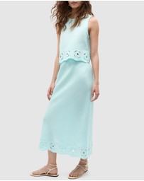 Seed Heritage - Retro Embroidered Hem Midi Skirt