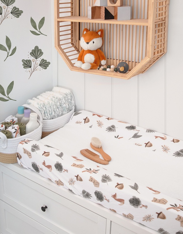 Living Textiles - Jersey Change Mat Cover - Forest Retreat