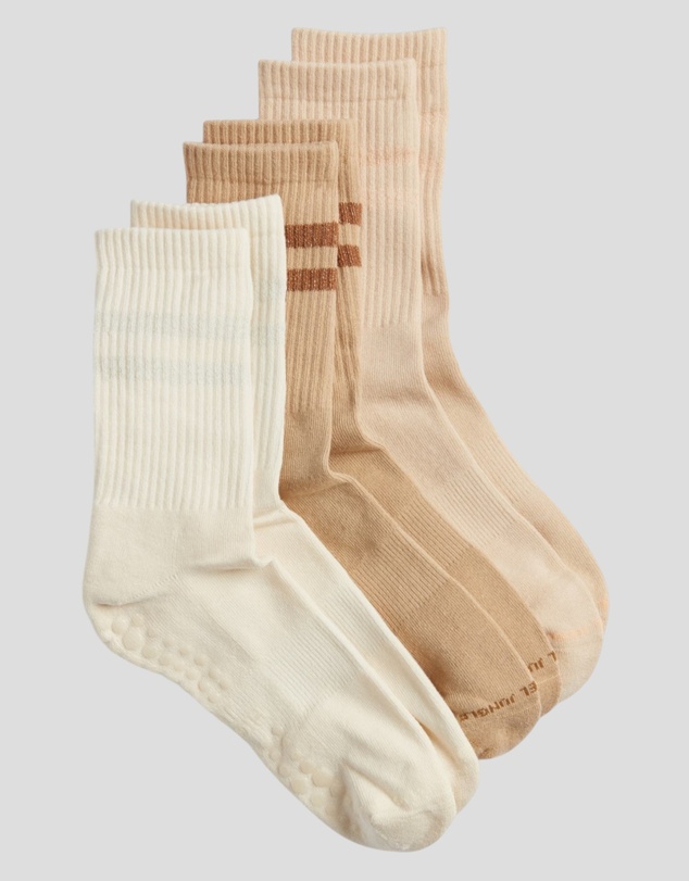 High Heel Jungle - Varsity Pilates Yoga Grip Socks - 3 Pack