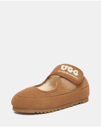 EVERAU - Australian Shepherd Ugg Velvi Kids Cow Suede Upper Loafer Oxfords Flats