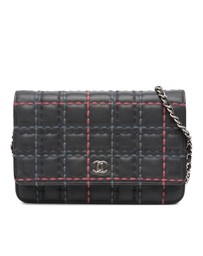 Pre-Loved by Azura Reborn - Pre-Loved CC Square Stitched Calfskin Wallet on Chain