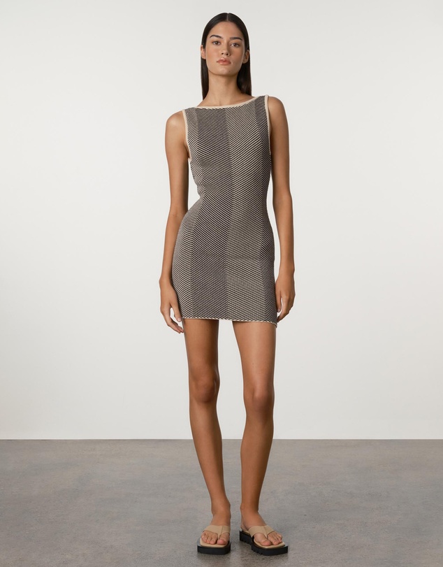 Zulu & Zephyr - Herringbone Knit Mini Dress