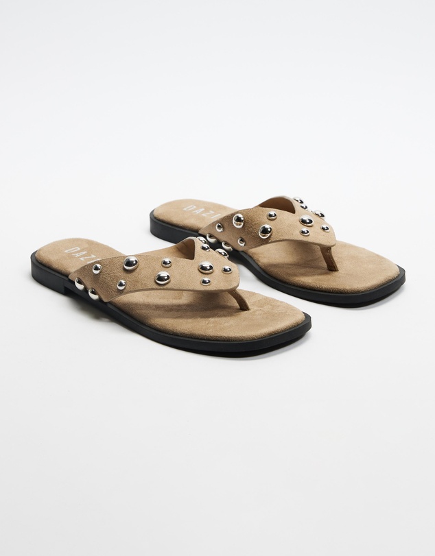 Dazie - Laura Suede Studded Thongs