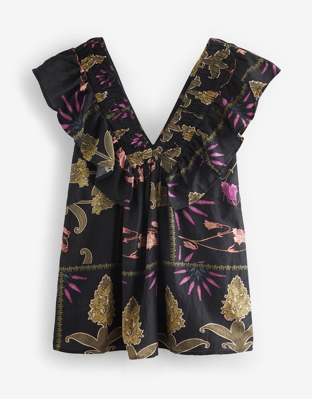 NEXT - Sleeveless Ruffle V-Neck Top
