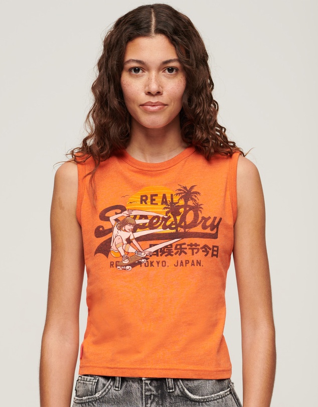Superdry - La Vintage Logo Graphic Slim Tank Top